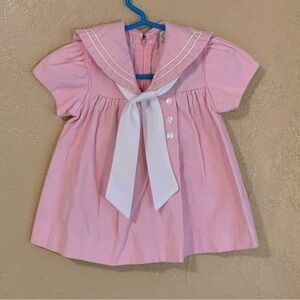Vintage - Like New JCPenney Toddle Time Pink Corduroy Infant Sailor Dress
